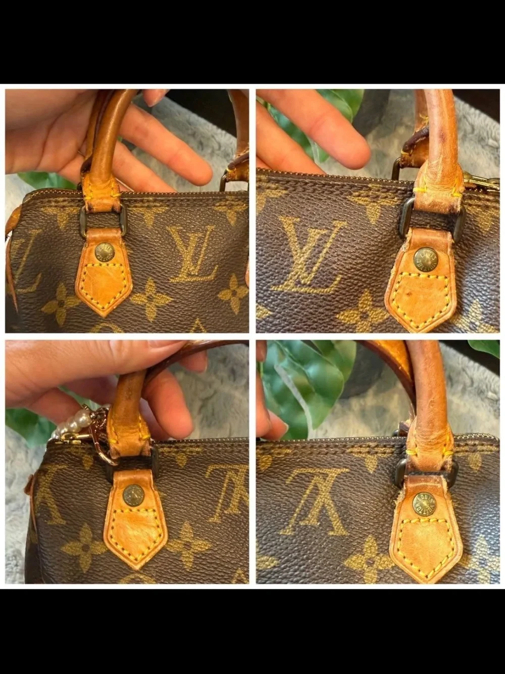 Louis Vuitton Brown Monogram Mini Top-Handle Bag with Pearl Charm